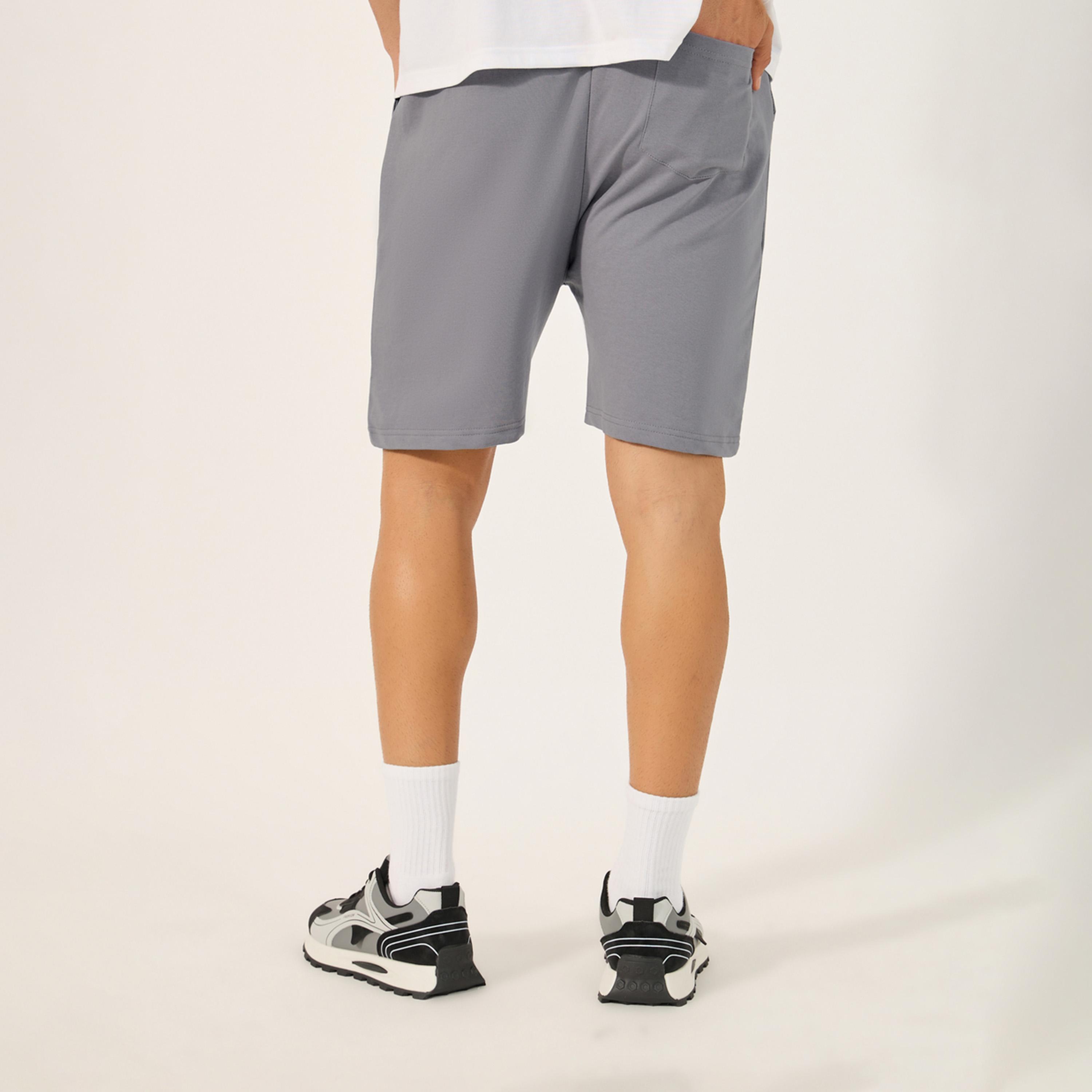 Styli Badge Detail Regular Fit Terry Shorts-men-clothing-bottoms-shorts-image-4