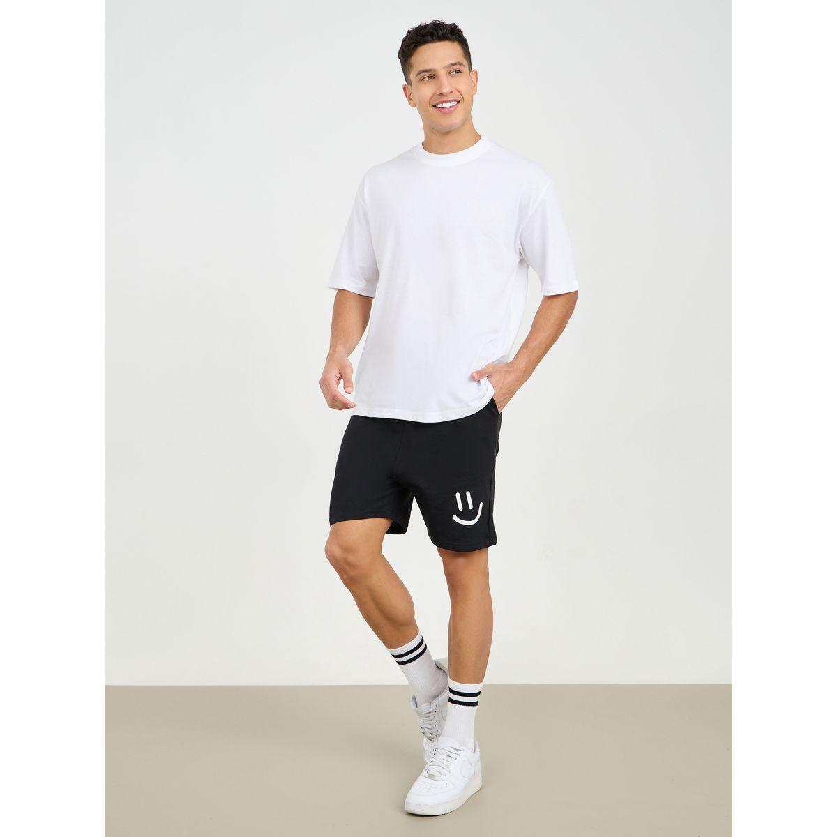 Styli Minimal Print Regular Terry Shorts-men-clothing-bottoms-shorts-image-2