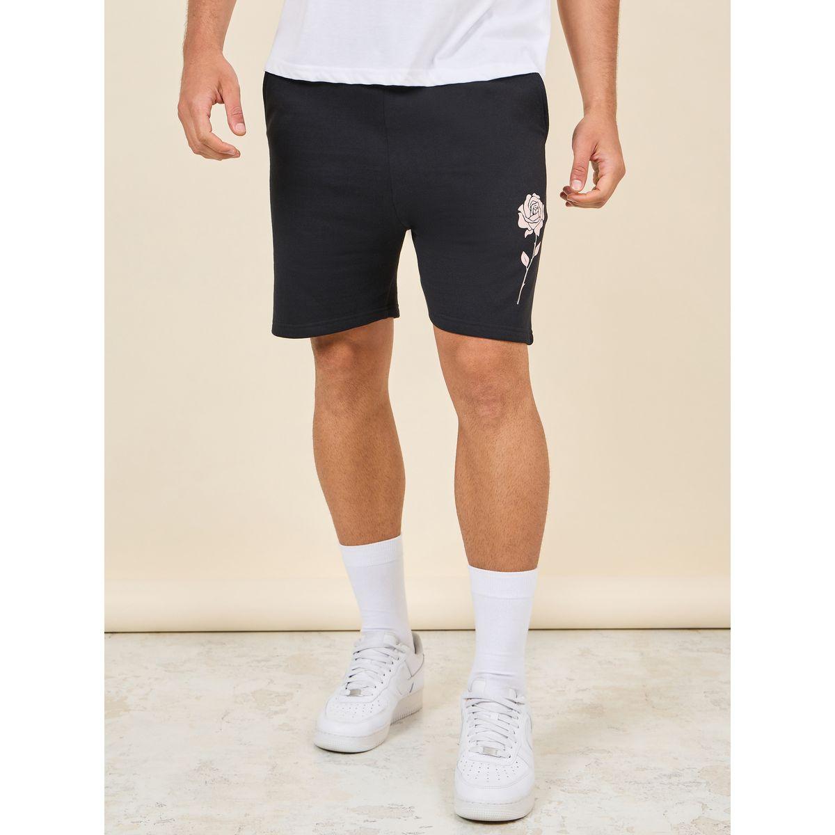 Styli Floral Print Fleece Regular Shorts-men-clothing-bottoms-shorts-image-1