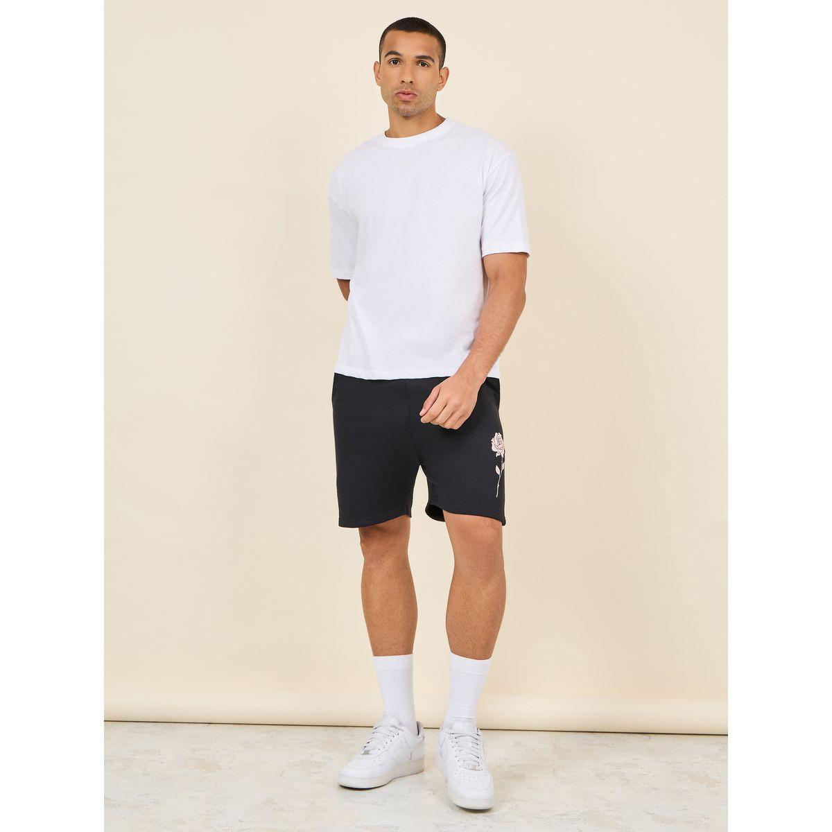 Styli Floral Print Fleece Regular Shorts-men-clothing-bottoms-shorts-image-2