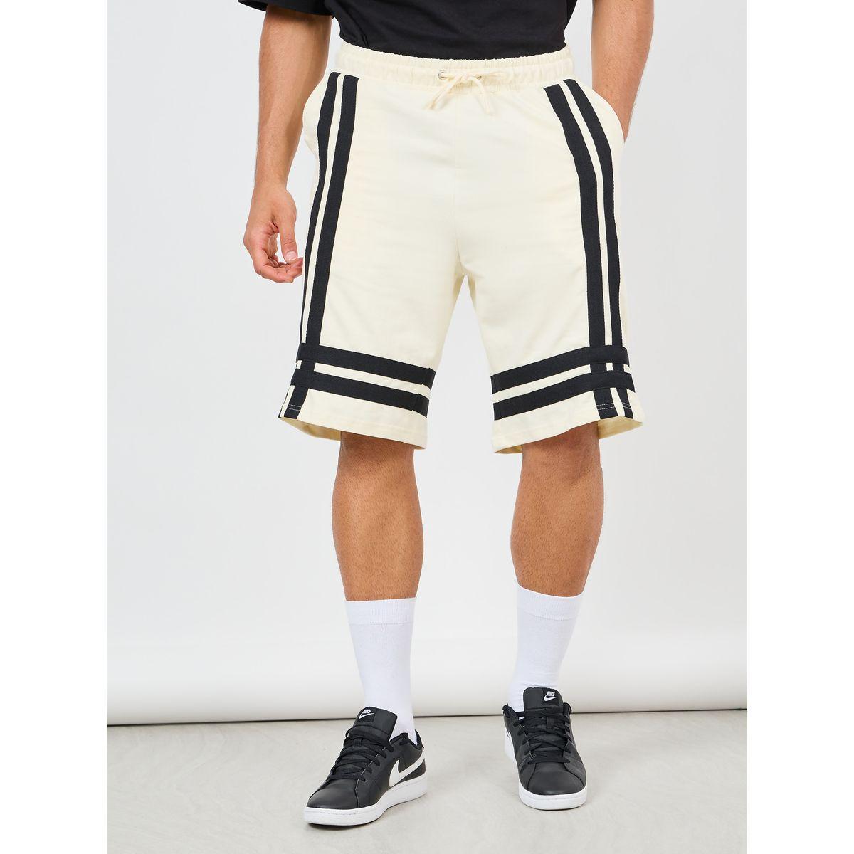 شورت فليس واسع بشريط عريض مع رباط خصر-men-clothing-bottoms-shorts-image-1