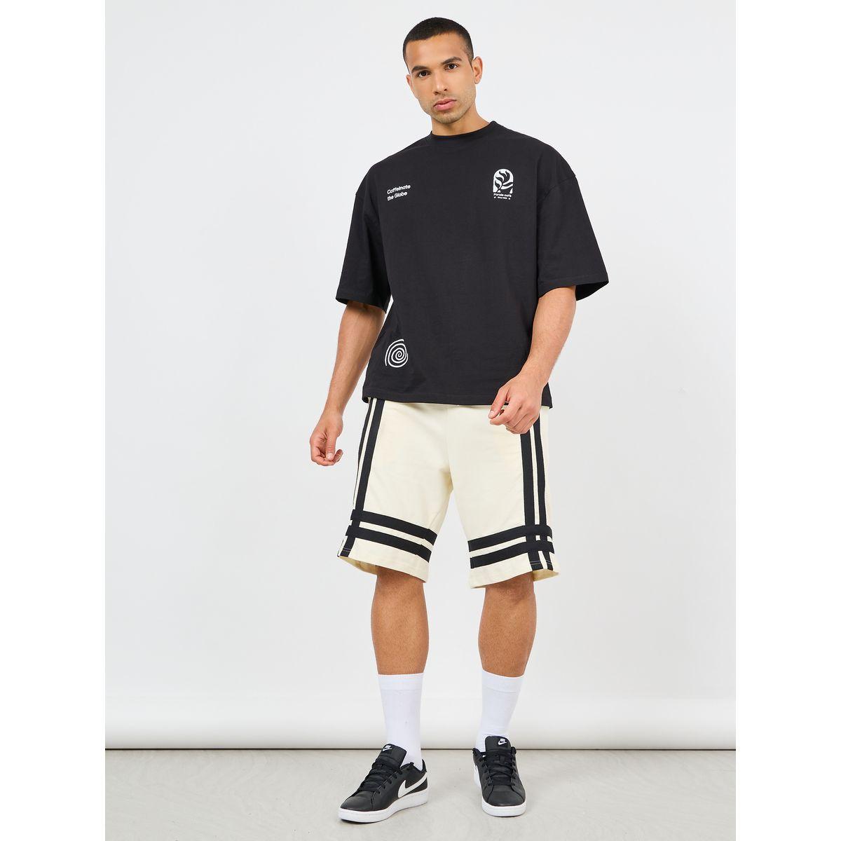 شورت فليس واسع بشريط عريض مع رباط خصر-men-clothing-bottoms-shorts-image-2