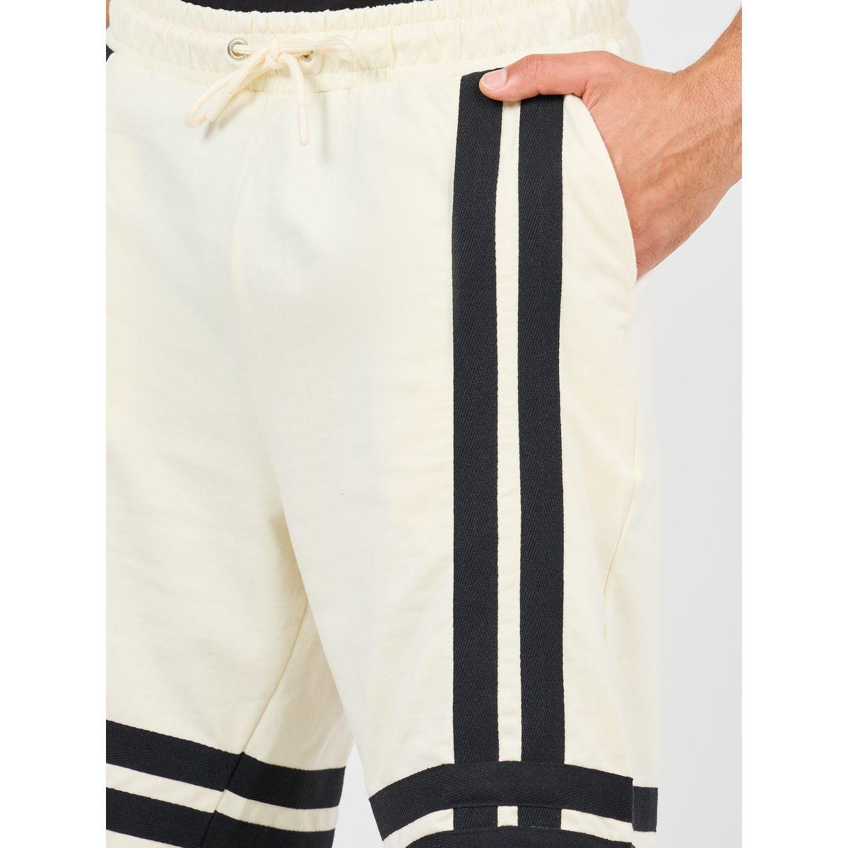 شورت فليس واسع بشريط عريض مع رباط خصر-men-clothing-bottoms-shorts-image-3