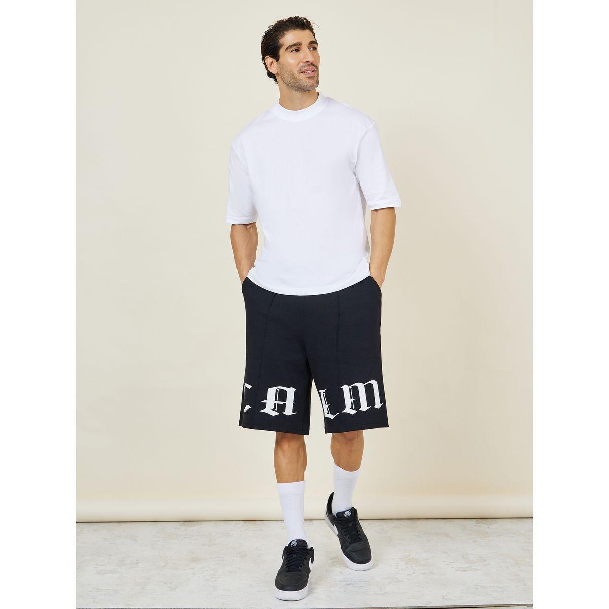 Styli Oversized Pintuck Calm Print Shorts-men-clothing-bottoms-shorts-image-2