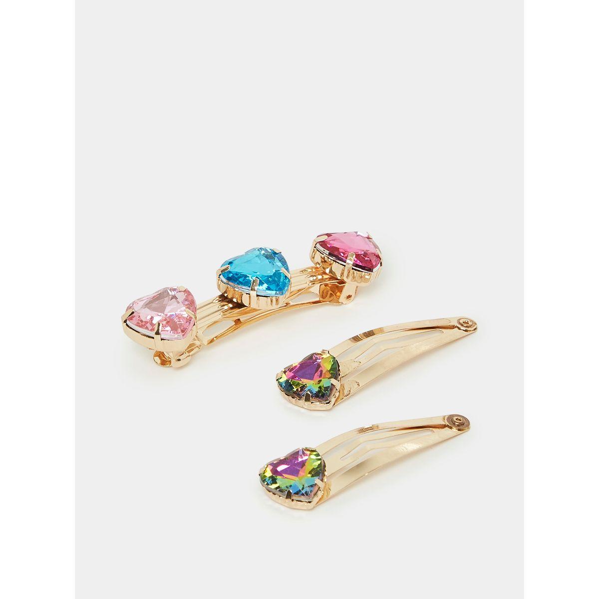 Styli Set of 3 - Faux Gemstone Hair Clip-women-hairaccessories-clips-image-1