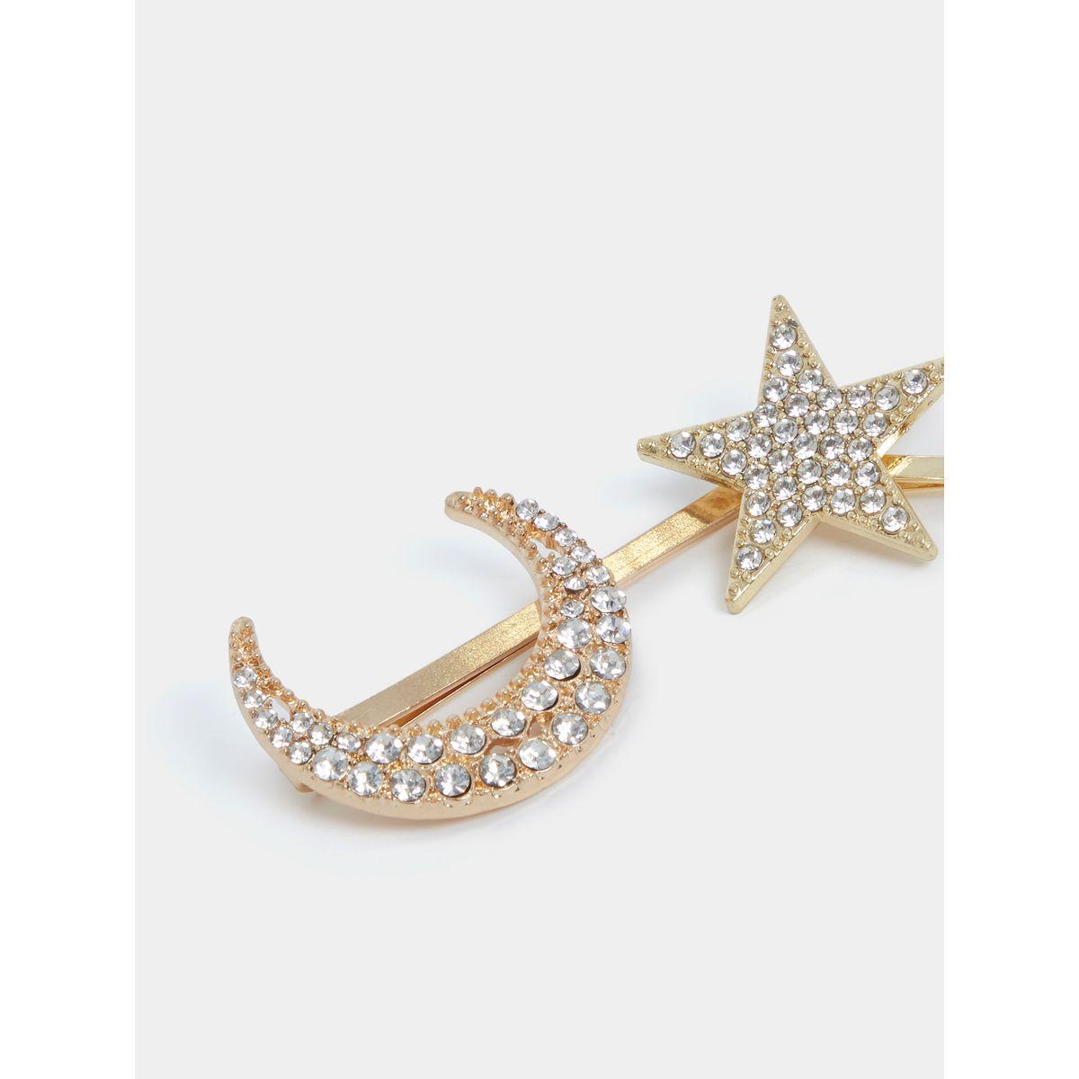 Styli Set of 2 - Moon and Star Hair Pin-women-hairaccessories-hairpins-image-2