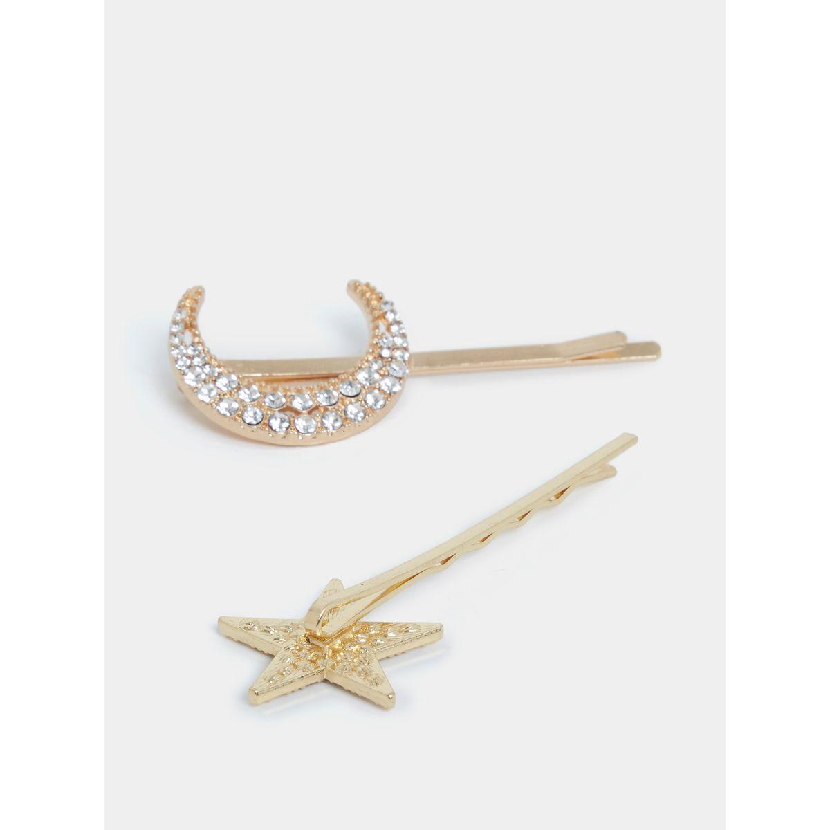 Styli Set of 2 - Moon and Star Hair Pin-women-hairaccessories-hairpins-image-3