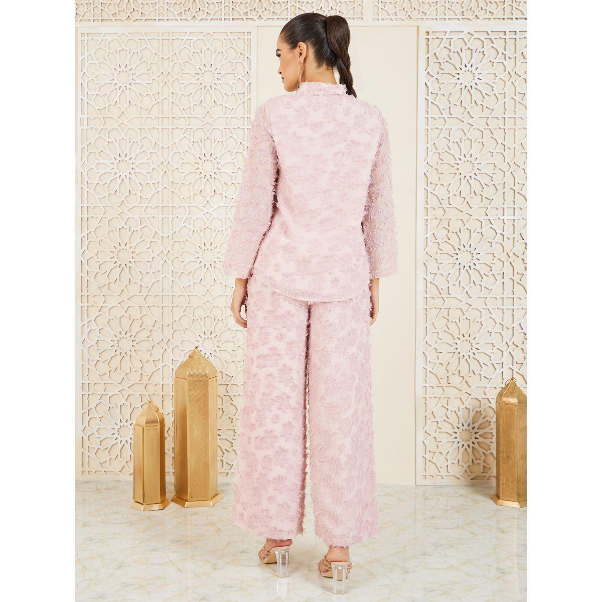 Styli Tassel Textured Shirt and Wide Leg Pant Set-women-arabicclothing-abayas-image-4