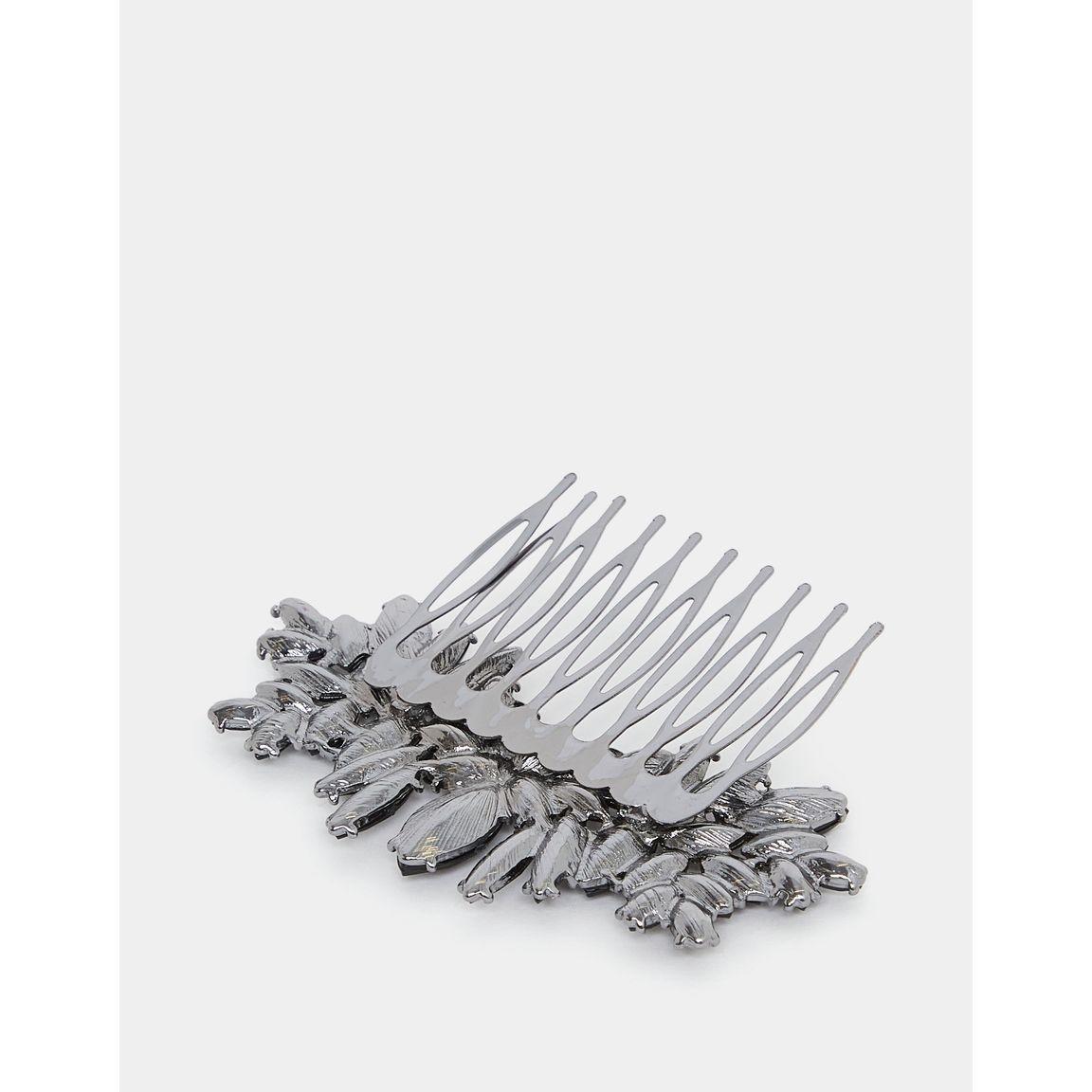 Styli Stone Embellished Metallic Hair Comb-women-hairaccessories-brushesandcombs-image-3
