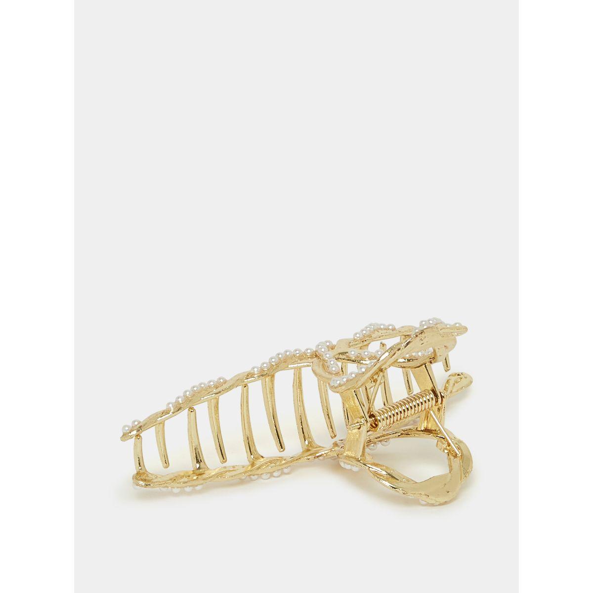 Styli Pearl Detail Twisted Metal Hair Claw-women-hairaccessories-clamps-image-3