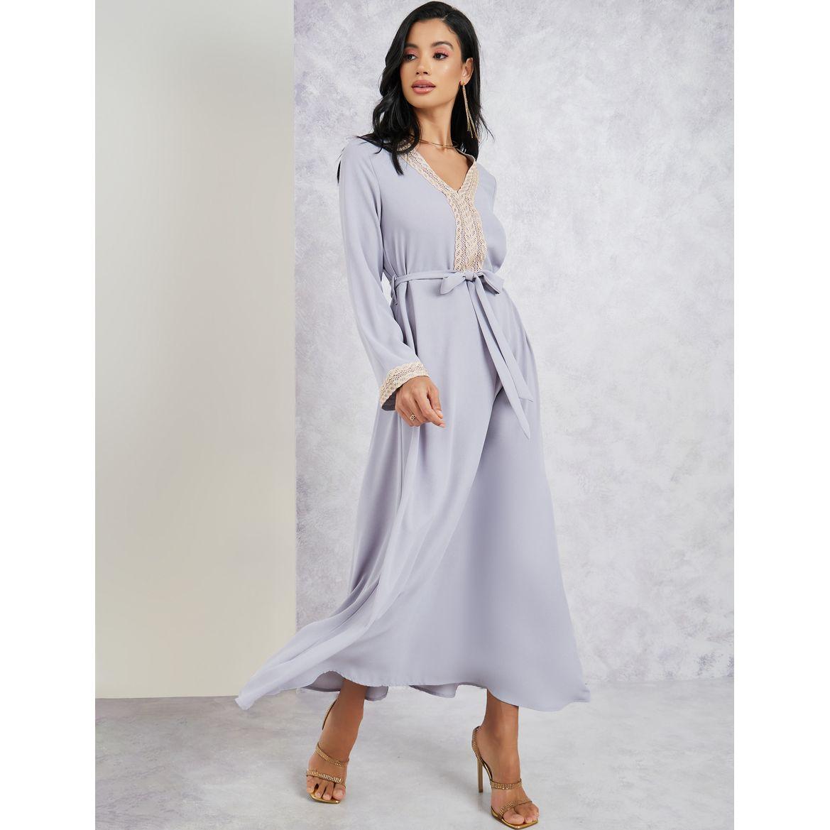 Styli Crepe Jalabiya with Gold Lace-women-arabicclothing-jalabiyas-image-1