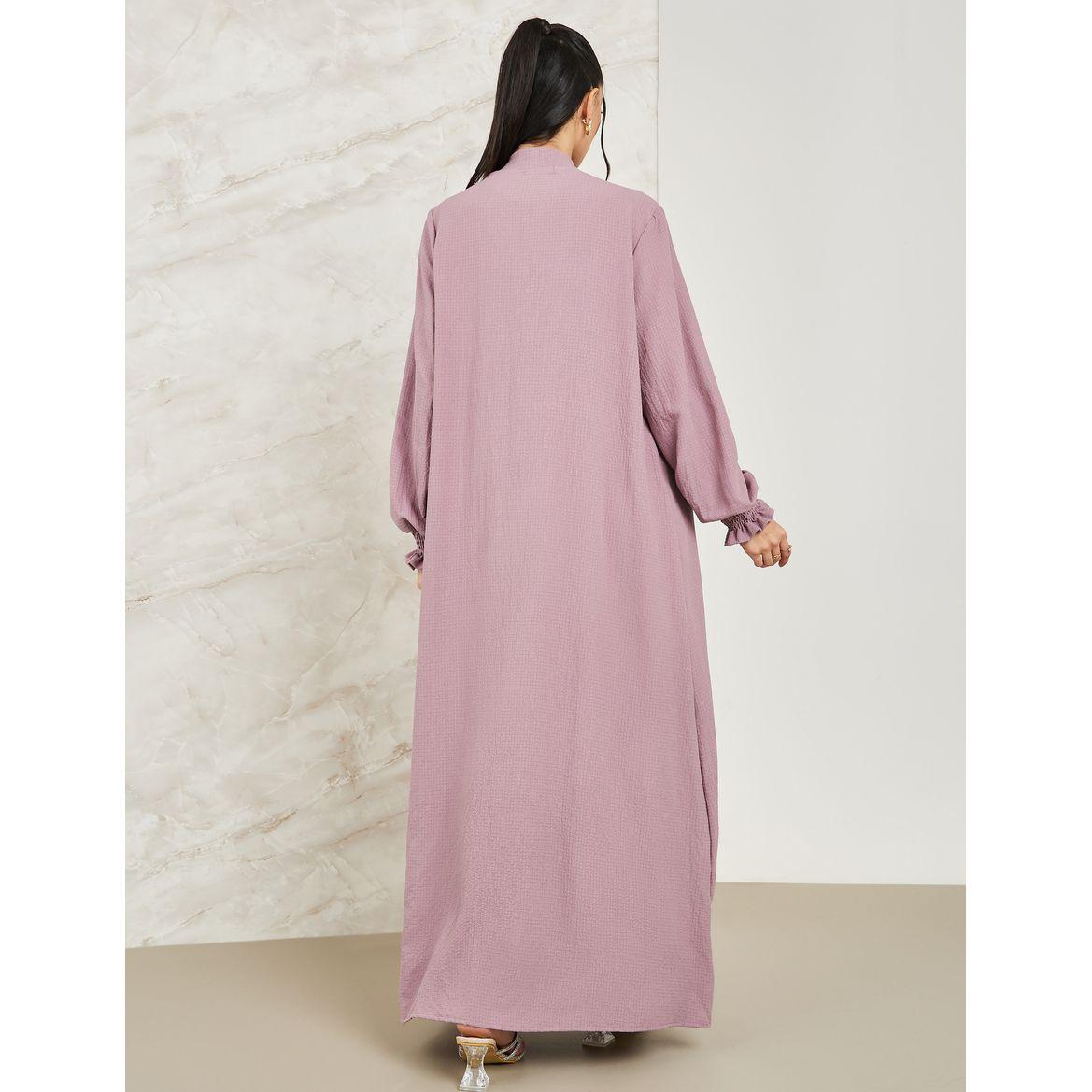 Styli Textured Abaya & Inner Dress Modest Set-women-clothing-dresses-image-4