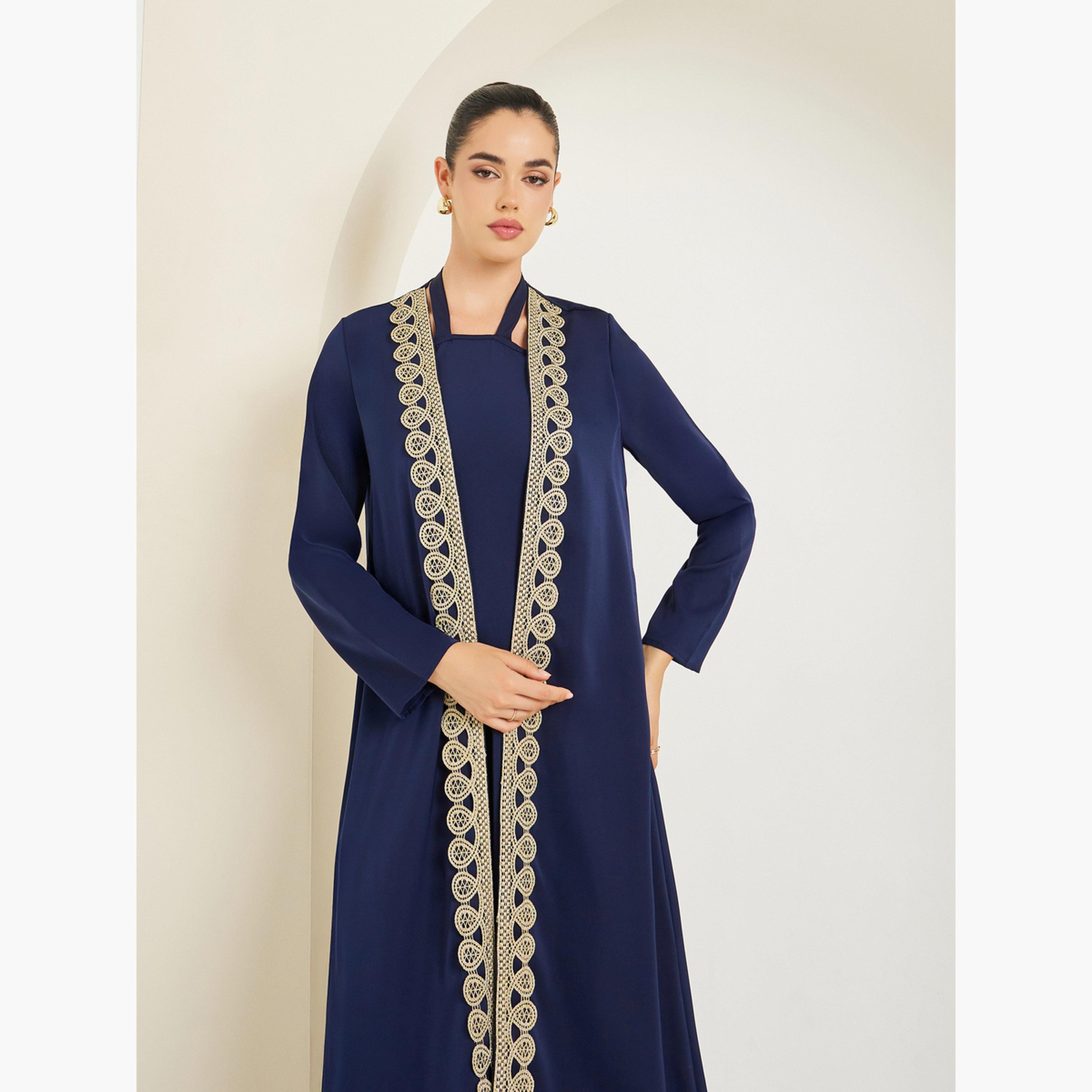 عباية مزينة مع فستان داخلي-women-arabicclothing-abayas-image-2
