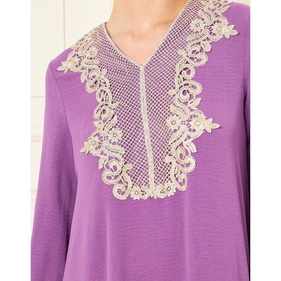 Styli Lace Detail Neckline Jalabiya-women-arabicclothing-jalabiyas-image-3