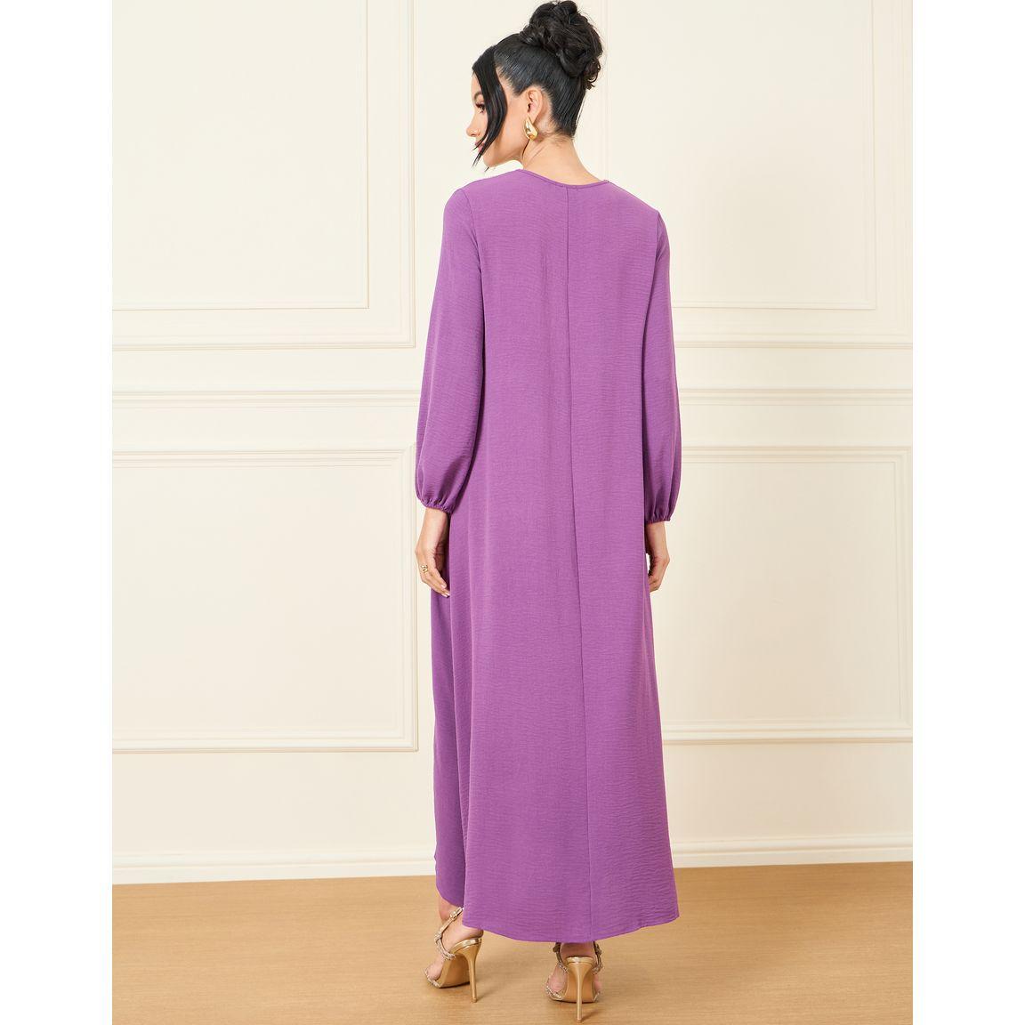 Styli Lace Detail Neckline Jalabiya-women-arabicclothing-jalabiyas-image-4