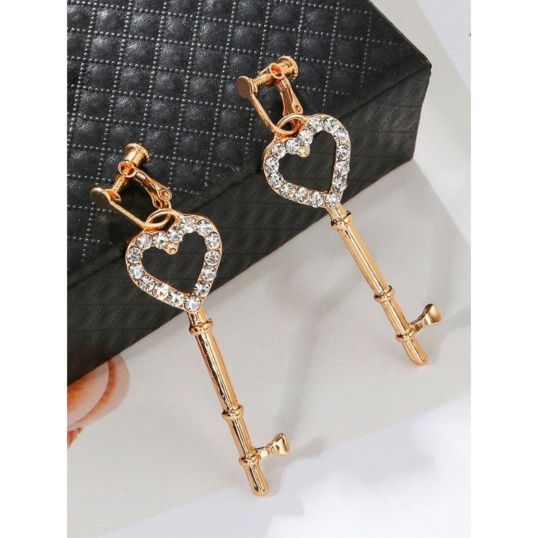 Styli Embellished Key Heart Earrings-women-watchesandjewellery-jewellery-earrings-image-1