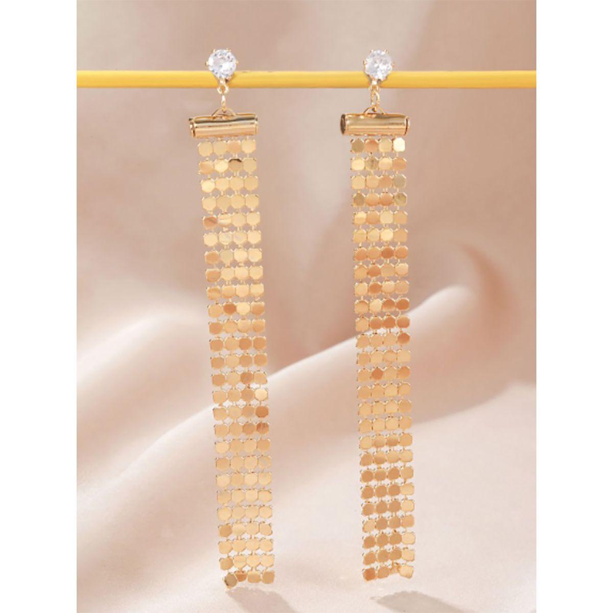 Styli Long Tassel Embellished Earrings-women-watchesandjewellery-jewellery-earrings-image-4