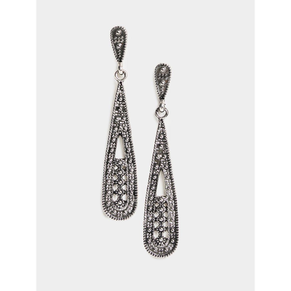 Styli Textured Teardrop Earrings-women-watchesandjewellery-jewellery-earrings-image-1