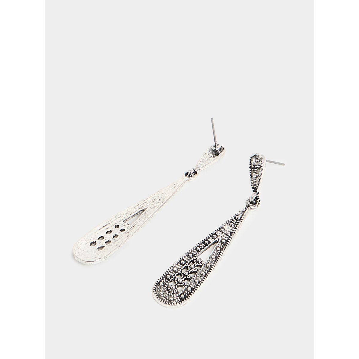 Styli Textured Teardrop Earrings-women-watchesandjewellery-jewellery-earrings-image-2