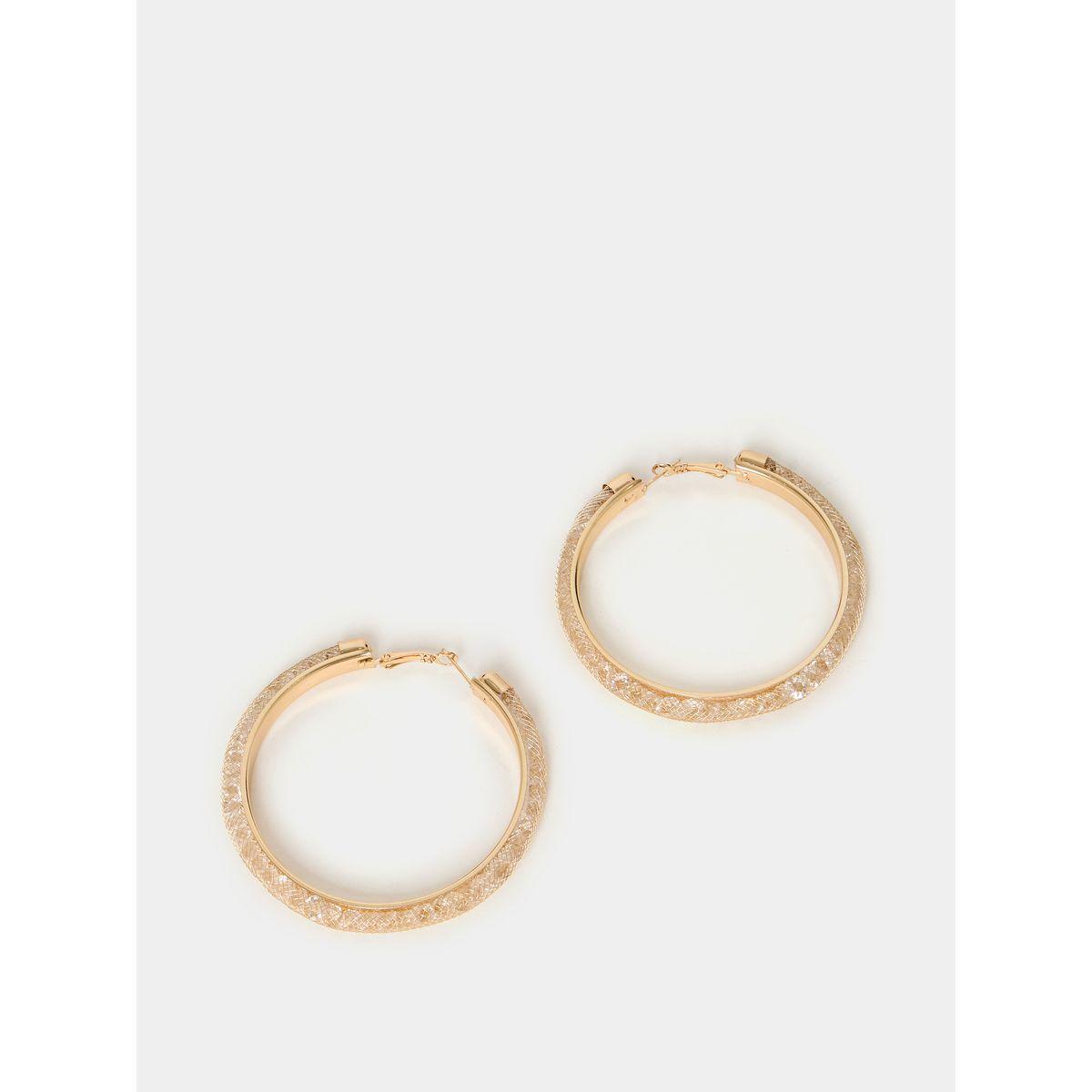 Styli Textured Hoop Earrings-women-watchesandjewellery-jewellery-earrings-image-1