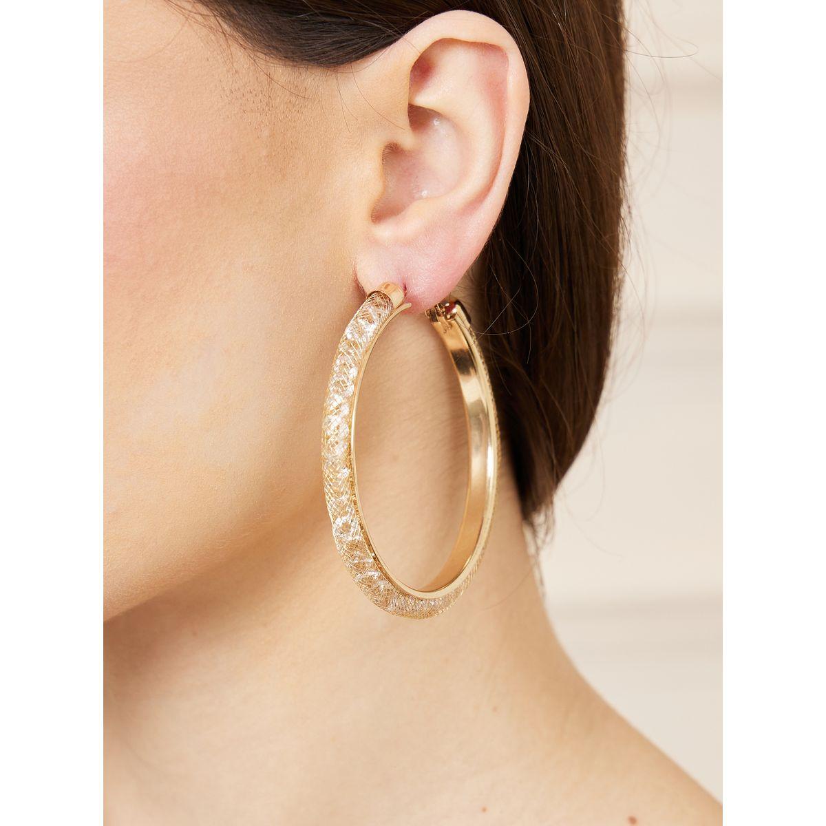 Styli Textured Hoop Earrings-women-watchesandjewellery-jewellery-earrings-image-2