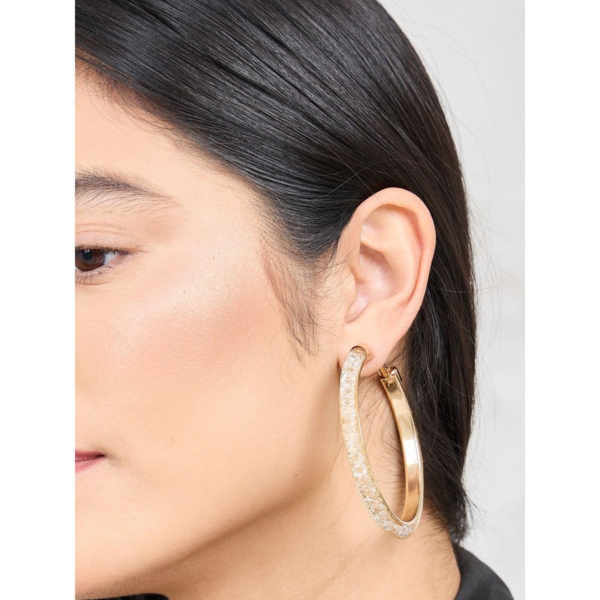 Styli Textured Hoop Earrings-women-watchesandjewellery-jewellery-earrings-image-3