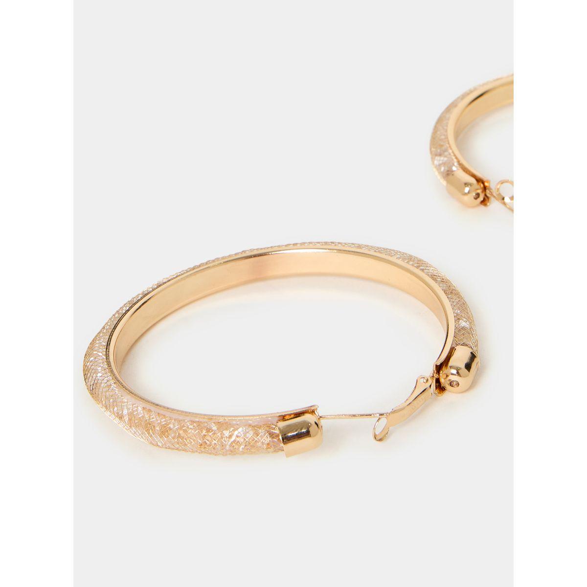 Styli Textured Hoop Earrings-women-watchesandjewellery-jewellery-earrings-image-4