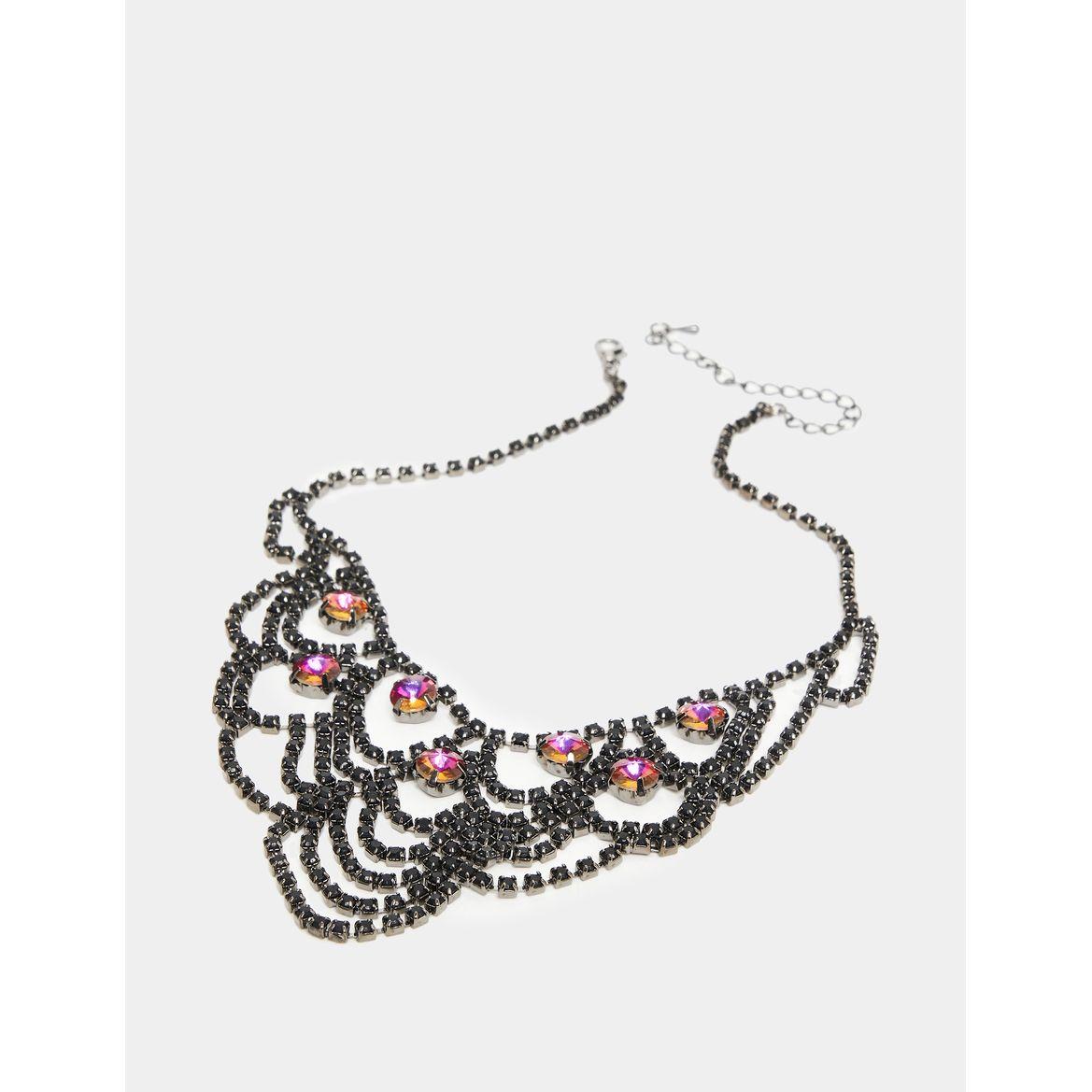 Styli Faux Rhinestone Draped Statement Necklace-women-watchesandjewellery-jewellery-necklacesandpendants-image-1