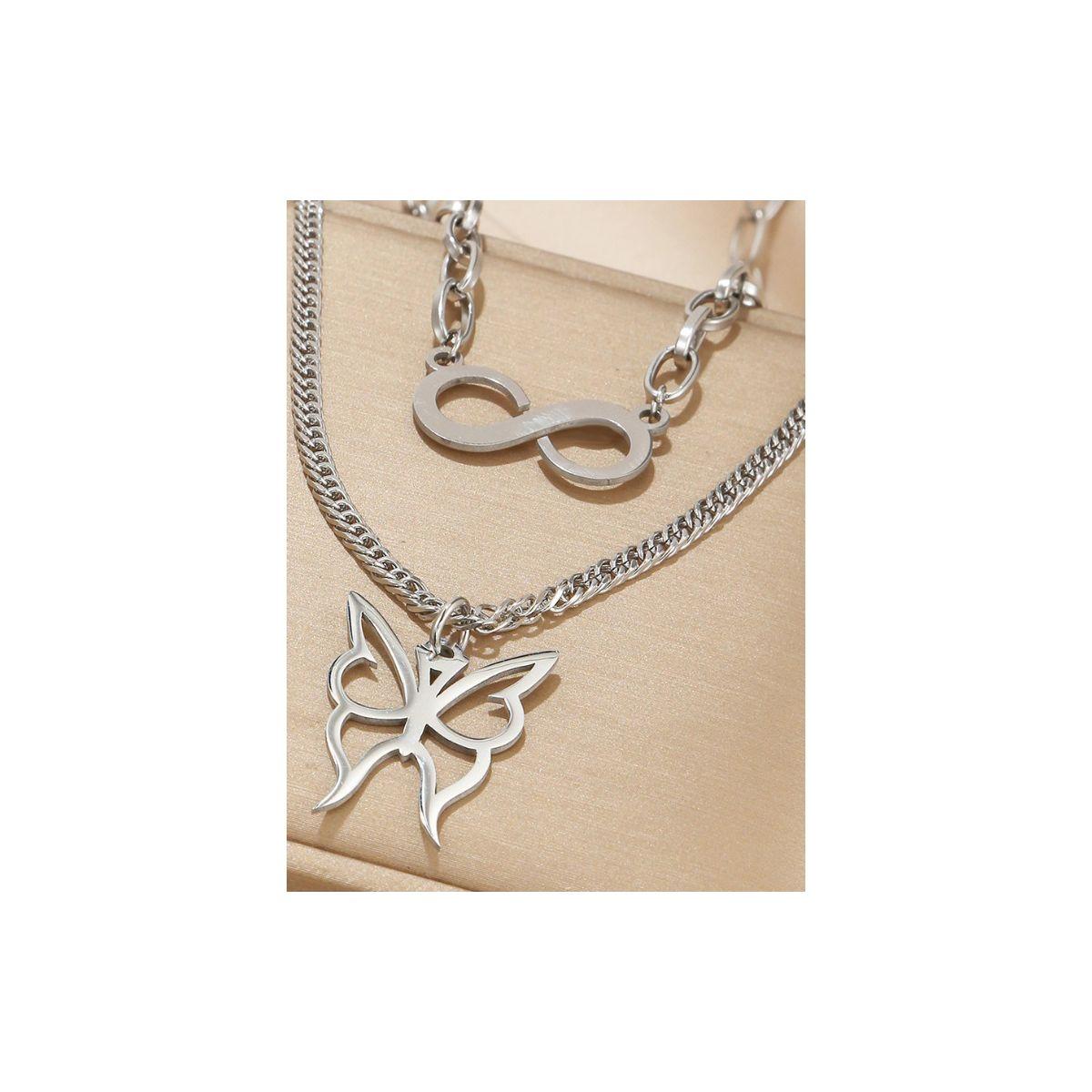 Styli Layered Butterfly & Infinite Pendant Necklace-women-watchesandjewellery-jewellery-necklacesandpendants-image-2
