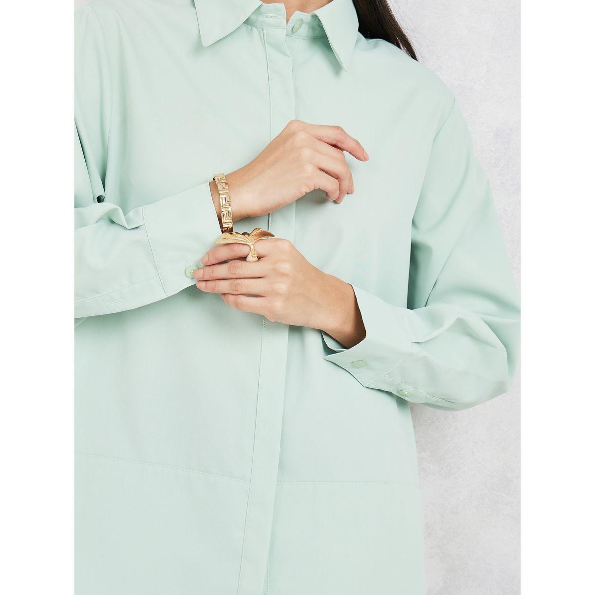 Styli Solid Collared Button Up Shirt-women-clothing-shirtsandblouses-shirts-image-3