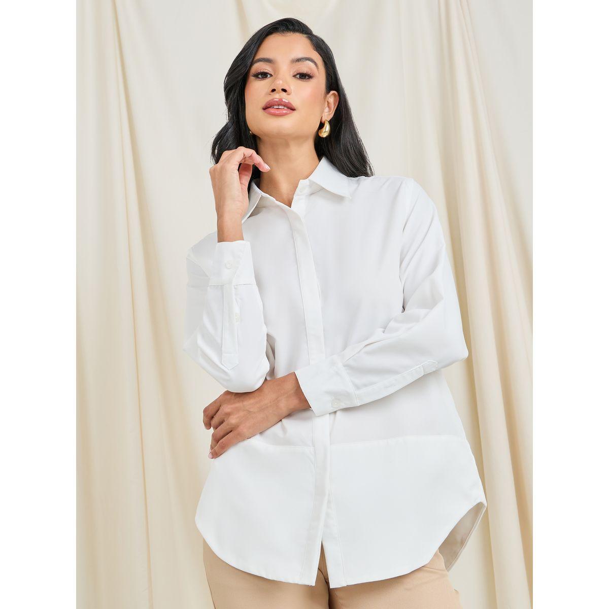 Styli Cotton Concealed Button Placket Shirt-women-clothing-shirtsandblouses-shirts-image-4