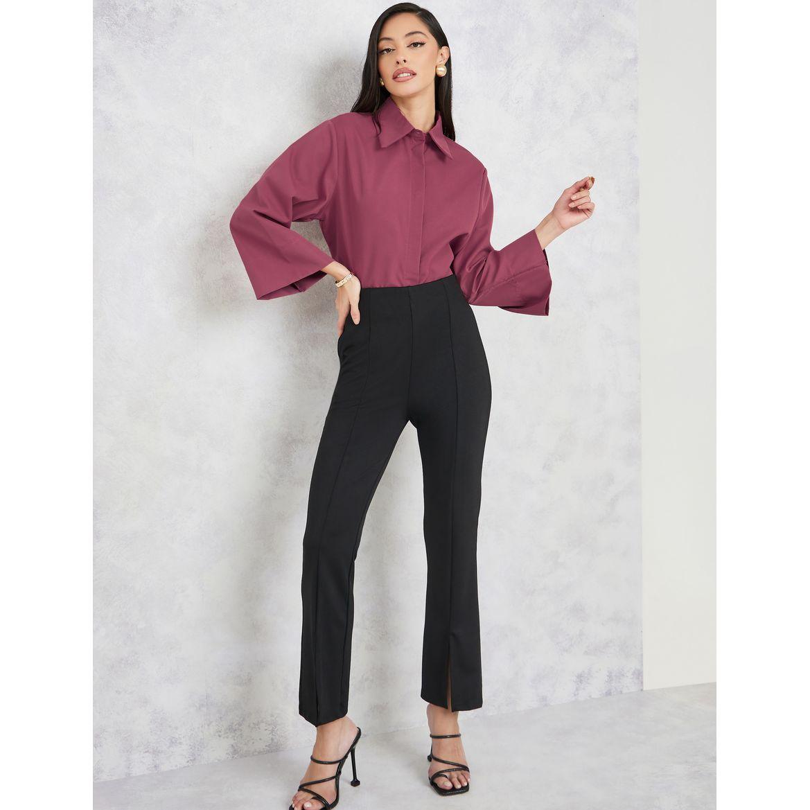 Styli Wide Sleeve Shirt with Concealed Button Placket-women-clothing-shirtsandblouses-shirts-image-3