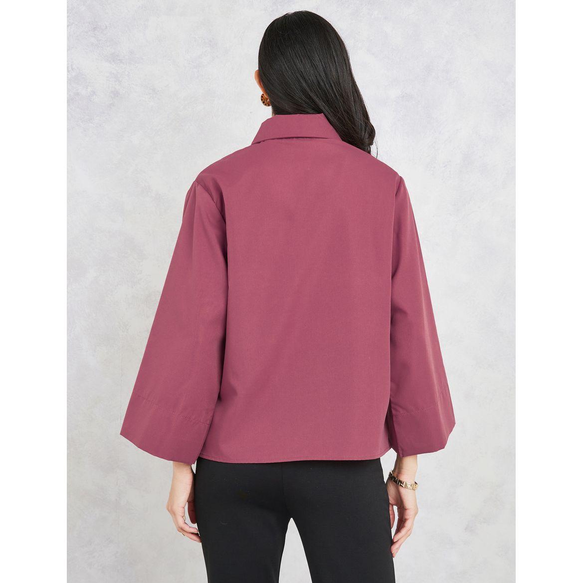 Styli Wide Sleeve Shirt with Concealed Button Placket-women-clothing-shirtsandblouses-shirts-image-5