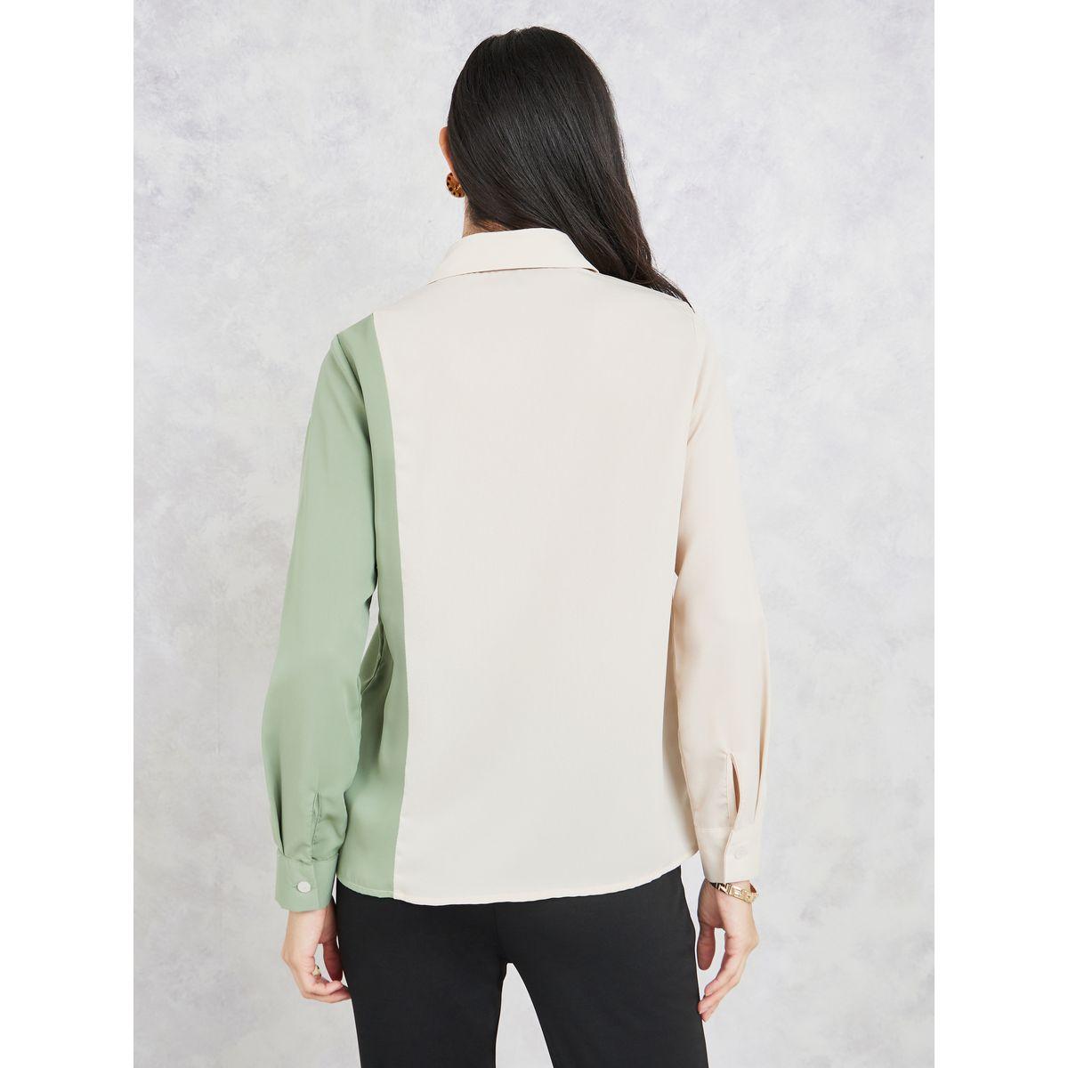 Styli Colorblock Button Up Shirt-women-clothing-shirtsandblouses-shirts-image-5
