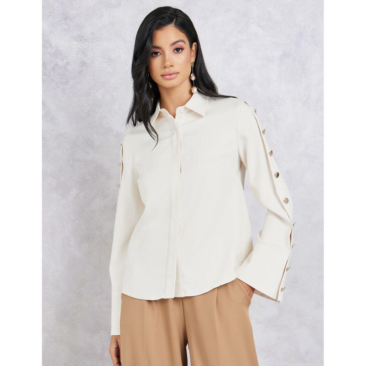 بلوزة بأكمام واسعة مزينة بأزرار-women-clothing-shirtsandblouses-shirts-image-4