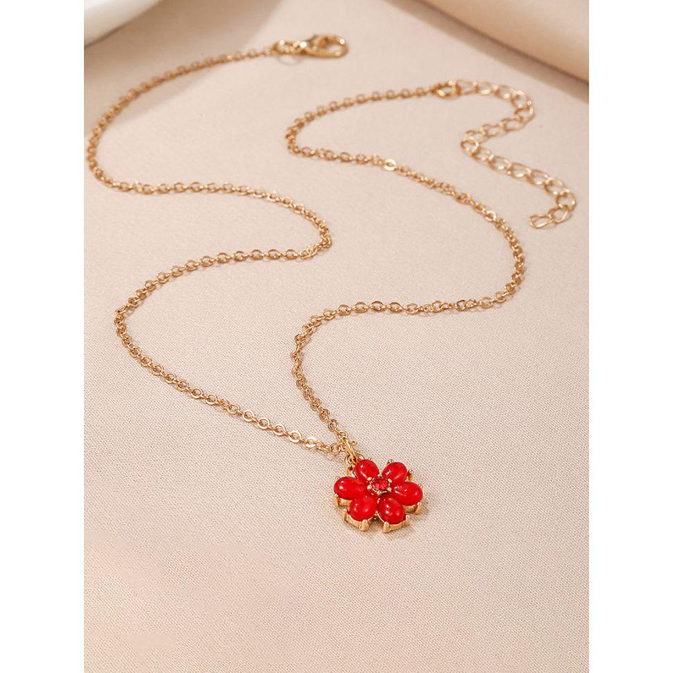 Styli Floral Drop Necklace with Lobster Clasp Closure-women-watchesandjewellery-jewellery-necklacesandpendants-image-1