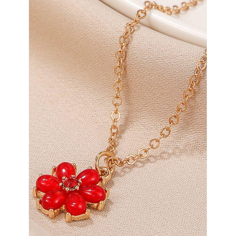 Styli Floral Drop Necklace with Lobster Clasp Closure-women-watchesandjewellery-jewellery-necklacesandpendants-image-2