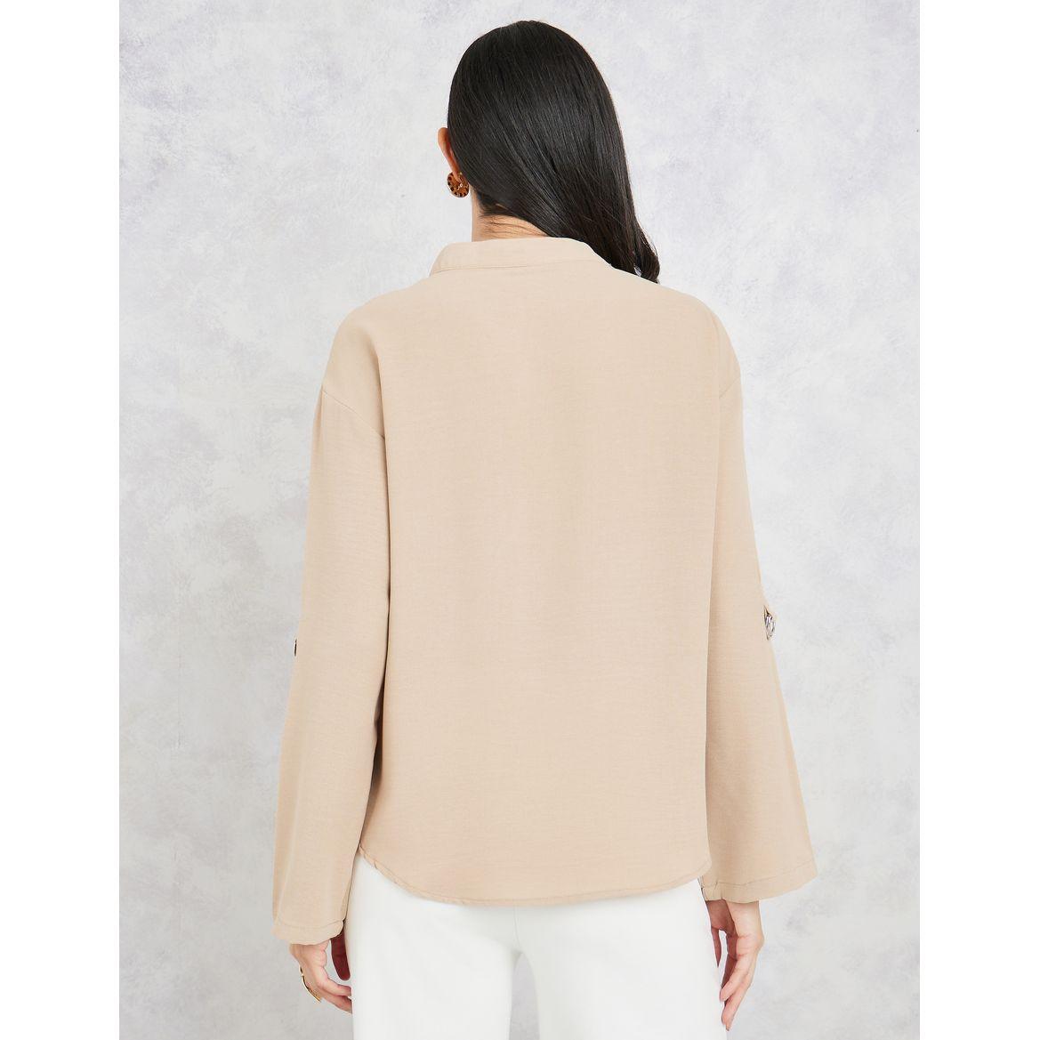 Styli Pocket Detail Blouse with Roll Up Sleeves-women-clothing-shirtsandblouses-blouses-image-5