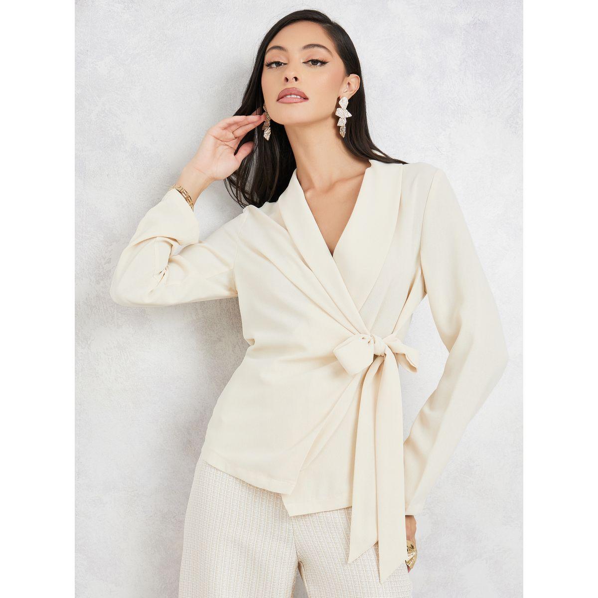 بلوزة بنمط لف واكمام طويلة-women-clothing-shirtsandblouses-blouses-image-4