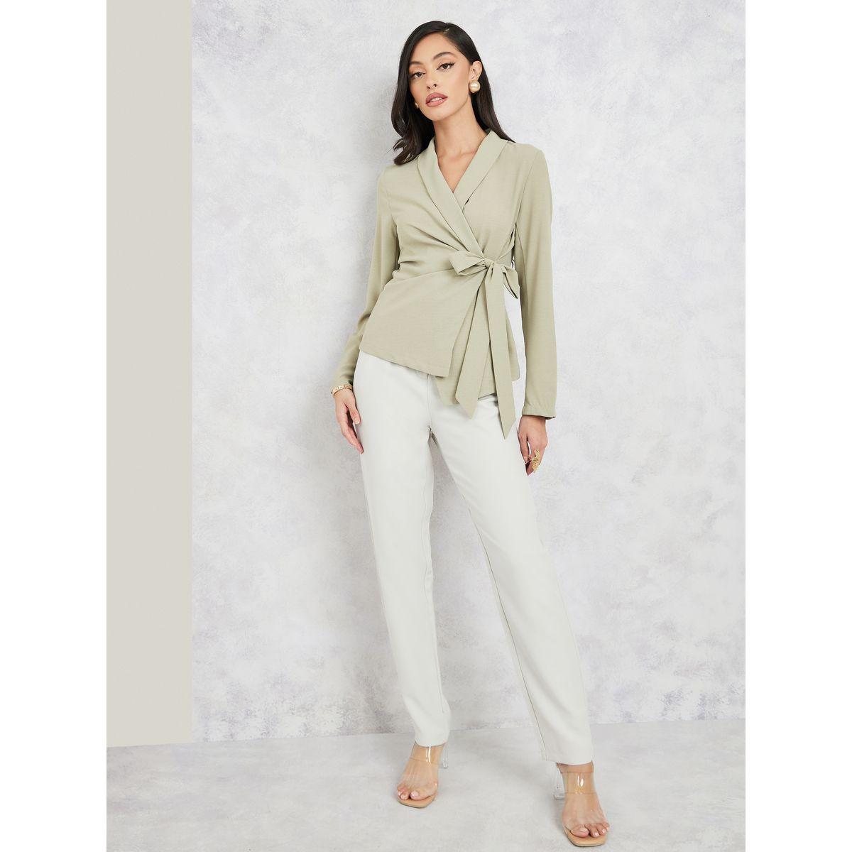 بلوزة بنمط لف واكمام طويلة-women-clothing-shirtsandblouses-blouses-image-2