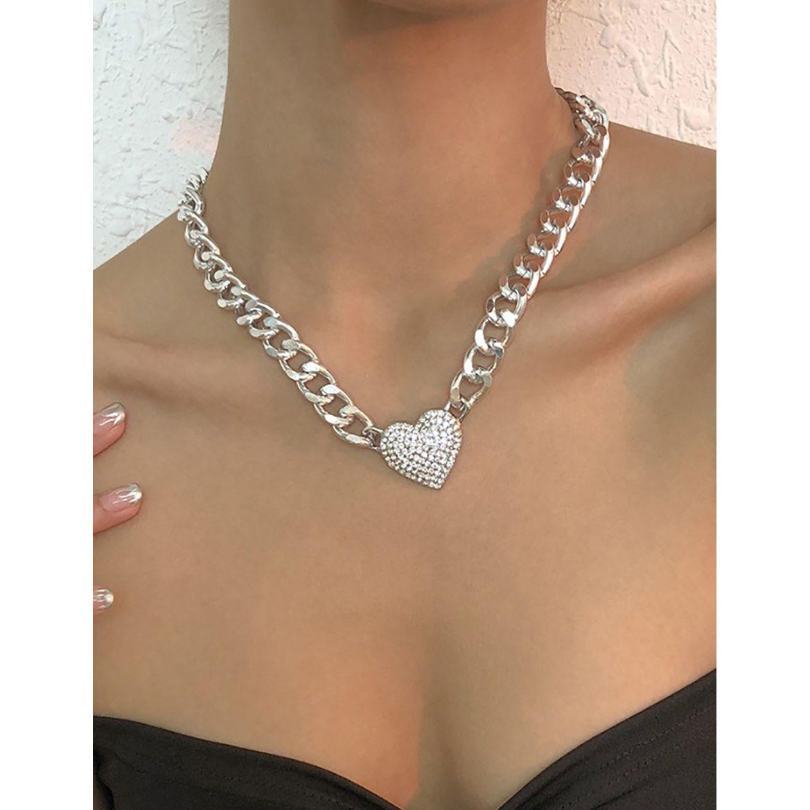Styli Heart Accent Chain Necklace-women-watchesandjewellery-jewellery-necklacesandpendants-image-2