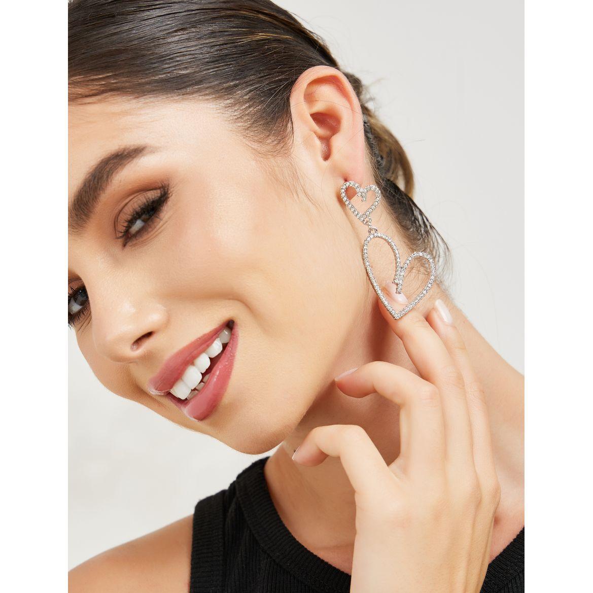 Styli Rhinestone Heart Drop Earrings-women-watchesandjewellery-jewellery-earrings-image-2