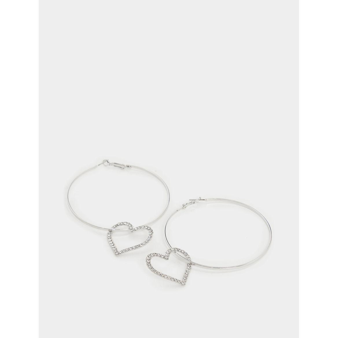 Styli Rhinestone Heart Hoop Earrings-women-watchesandjewellery-jewellery-earrings-image-1