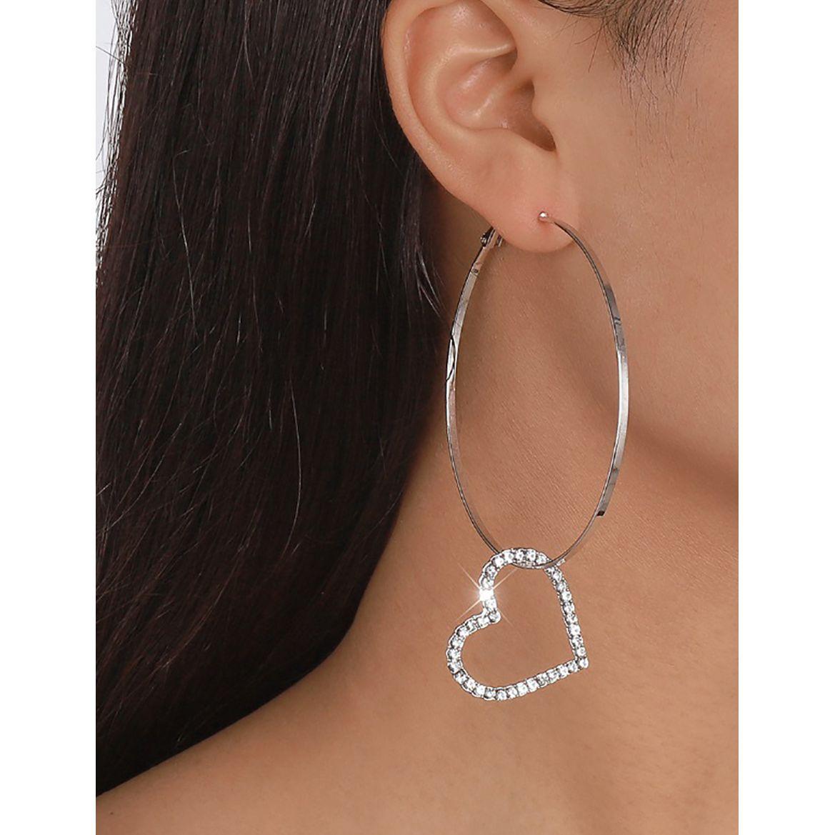 Styli Rhinestone Heart Hoop Earrings-women-watchesandjewellery-jewellery-earrings-image-4