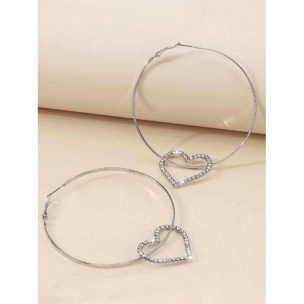 Styli Rhinestone Heart Hoop Earrings-women-watchesandjewellery-jewellery-earrings-image-5
