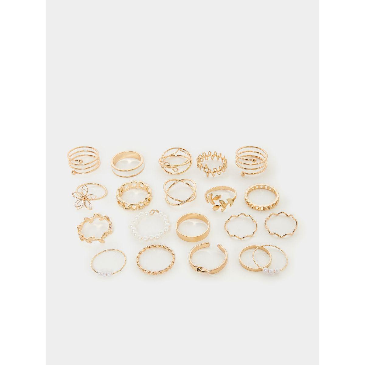 Styli Set of 20 - Textured Stackable Rings-women-watchesandjewellery-jewellery-rings-image-3