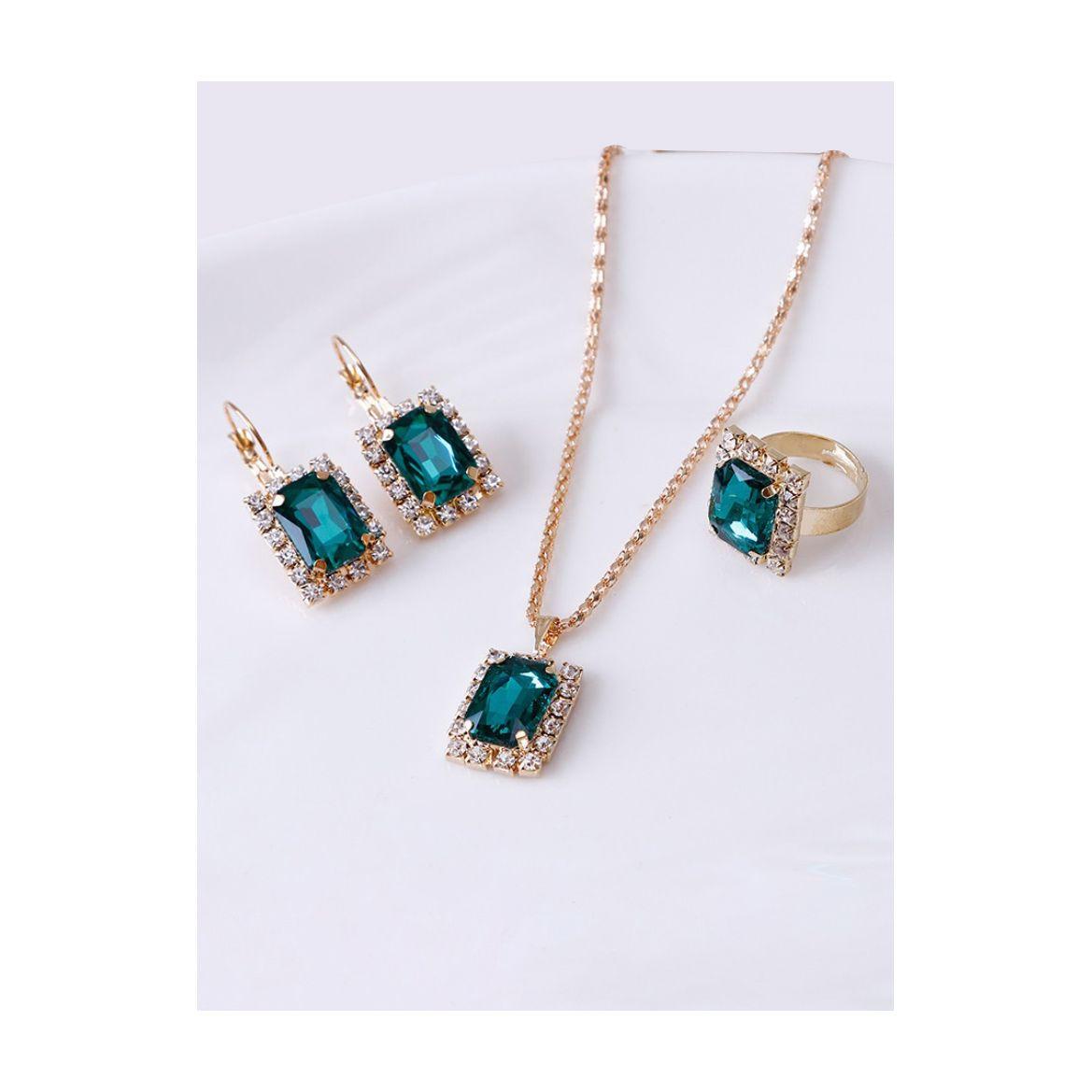 Styli Faux Gemstone Earrings & Necklace Jewelry Set-women-watchesandjewellery-jewellery-jewellerysets-image-1