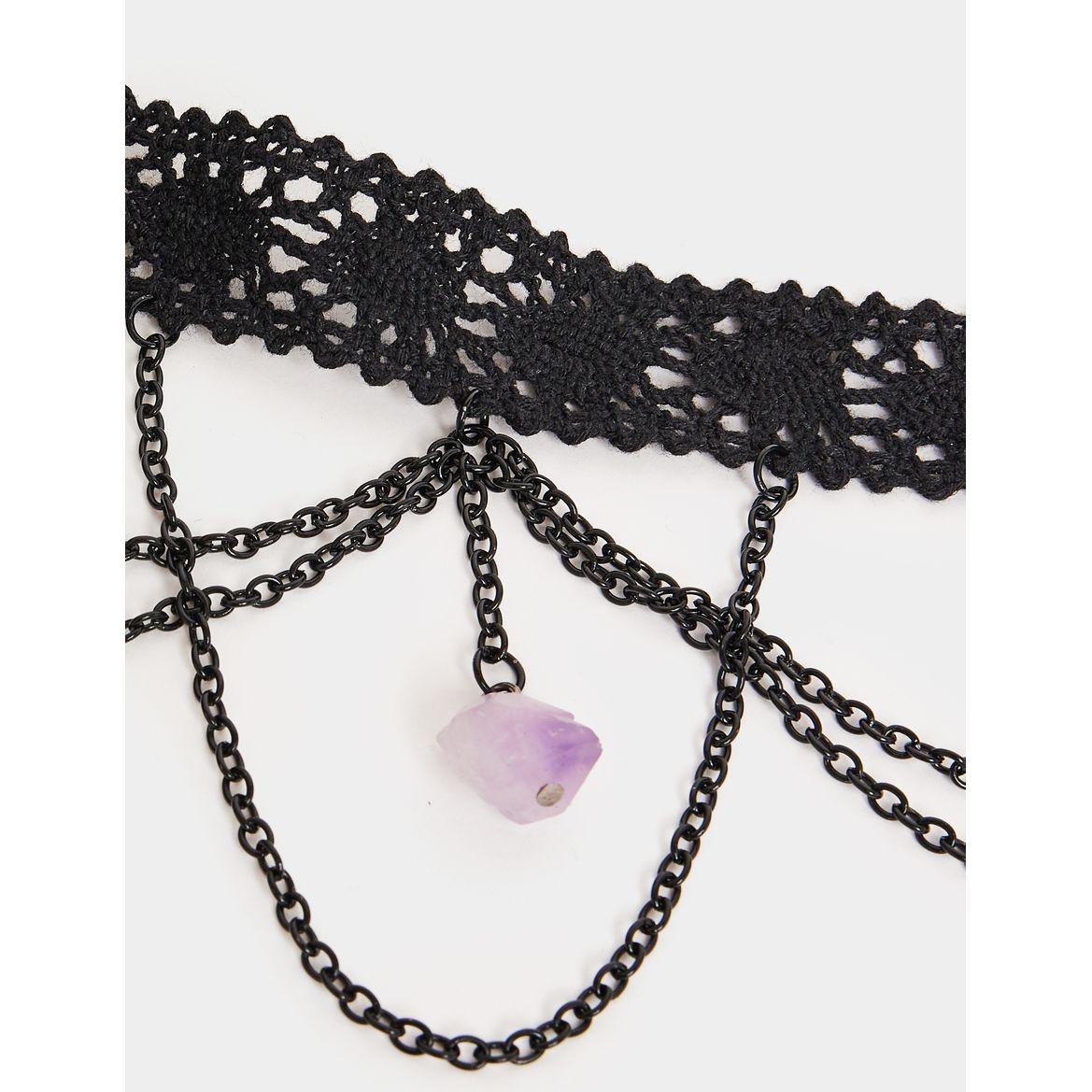 Styli Chain Drop Design Fitted Choker-women-watchesandjewellery-jewellery-necklacesandpendants-image-4