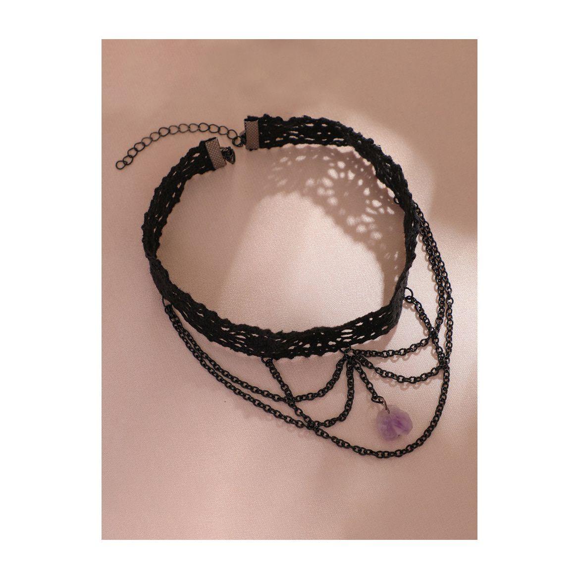 Styli Chain Drop Design Fitted Choker-women-watchesandjewellery-jewellery-necklacesandpendants-image-6