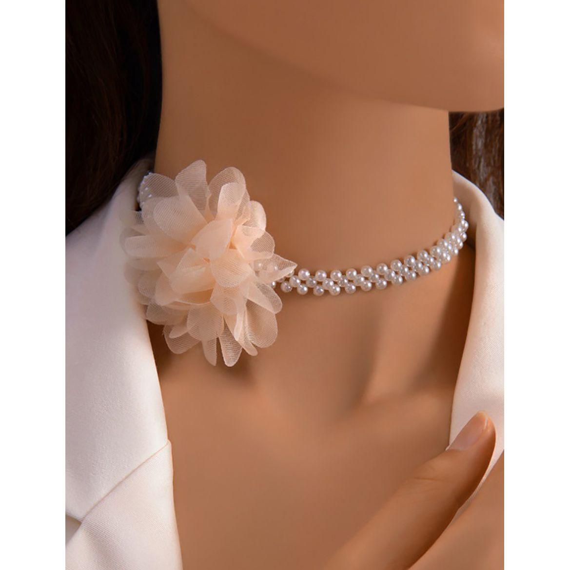 Styli Mesh Floral Applique Choker-women-watchesandjewellery-jewellery-necklacesandpendants-image-3